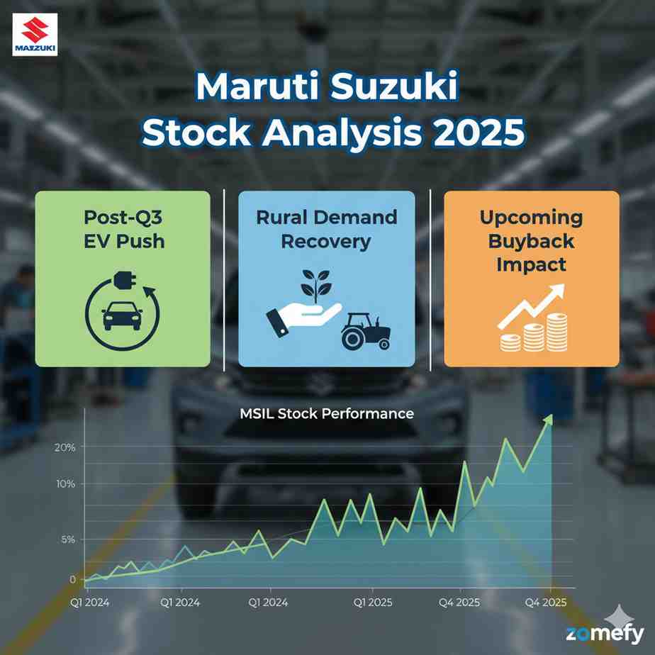 Maruti Suzuki Stock Analysis 2025: Post-Q3 EV Push, Rural Demand Recovery & Upcoming Buyback Impact