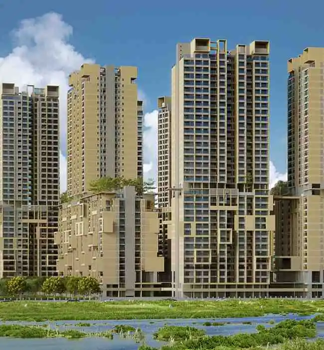 Promoter's render — The towers from across the water